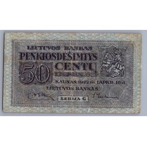 Lithuania 50 centu 1922 G