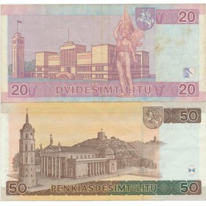 Lithuania 20 litas 2007 and 50 litas 2003 replacement notes (2)