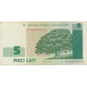 Latvia 5 lats 2001 - replacement note