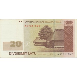 Latvia 20 lats 2007 - replacement note