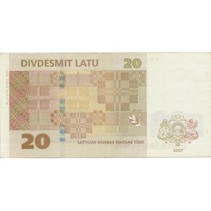 Latvia 20 lats 2007 - replacement note