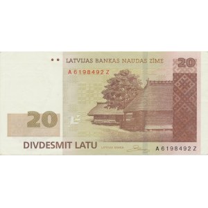 Latvia 20 lats 2009 - replacement note