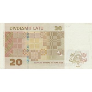 Latvia 20 lats 2009 - replacement note