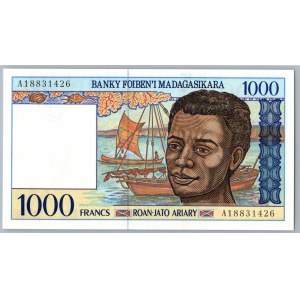 Madagascar 1000 francs 1994-2004