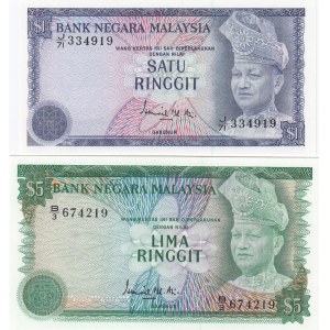 Malaysia 1 & 5 ringgit 1976