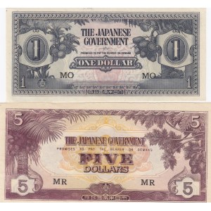 Malaya - Japan 1 & 5 dollarit 1942