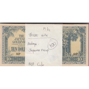 Malaya 10 dollars 1942-44 Japanese gov. (100 pcs)
