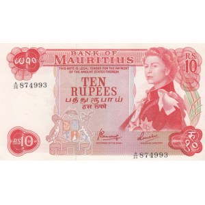 Mauritius 10 rupees 1967