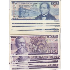 Mexico 50 & 100 pesos 1981 (20 + 9) 29 pcs