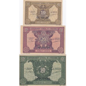 French Indochina 10,20,50 cents 1942