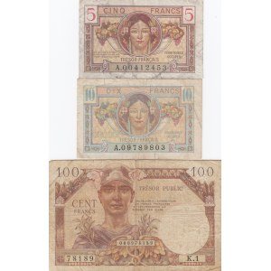 France 5,10 francs 1947 & 100 francs 1955