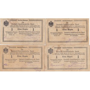 German East- Africa 1 rupee 1916 (4 pcs)