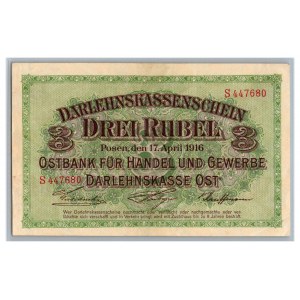Germany - Posen 3 roubles 1916