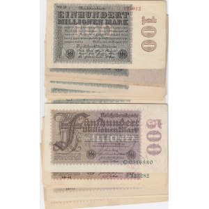 Germany 100 & 500 000 000 mark 1923 (15+17 pcs)