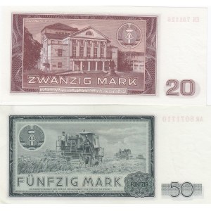 German Democratic Republic 20 & 50 mark 1964