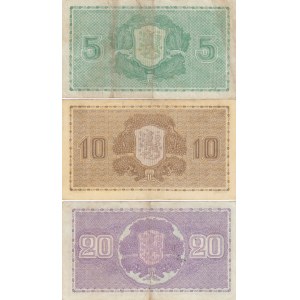 Finland 5,10,20 markka 1939 litt D
