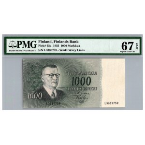 Finland 1000 markkaa 1955 - PMG 67 EPQ