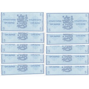 Finland 5 markkaa 1963 (10 pcs)