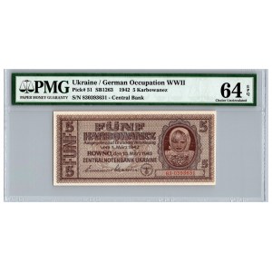 Ukraine / German occupation 5 karbowanez 1942 - PMG 64 EPQ