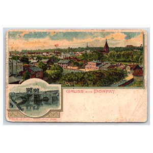 Postcard Estonia Dorpat (Tartu) Dorpat, Stone Bridge