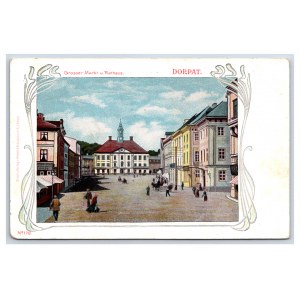 Postcard Estonia Dorpat (Tartu) Big Market