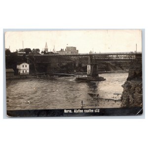 Postcard Estonia Narva Temporary railway bridge