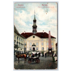 Postcard Estonia Narva Narva town hall