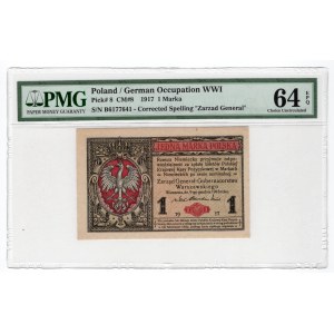 1 marka polska 1916 - Generał seria B - PMG 64 EPQ