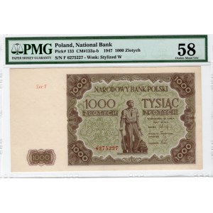 1.000 złotych 1947 - seria F - PMG 58