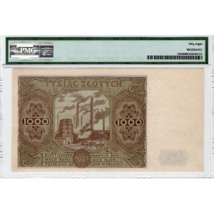 1.000 złotych 1947 - seria F - PMG 58