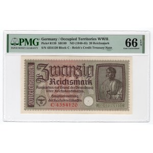 Niemcy - 20 Reichsmark 1940-45 - PMG 66 EPQ