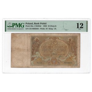 10 złotych 1926 - seria CR - rzadki rocznik - PMG 12