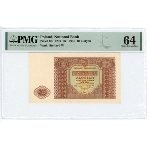 10 złotych 1946 - PMG 64