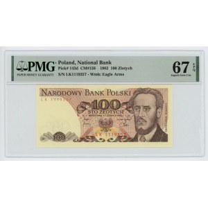 100 złotych 1982 - seria LK - PMG 67 EPQ - 2-ga max nota