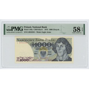 1.000 złotych 1975 - seria L - PMG 58 EPQ