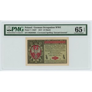 1/2 marki polskiej 1916 - Generał seria B - PMG 65 EPQ
