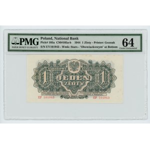 1 złoty 1944 ... owym - seria EY - PMG 64
