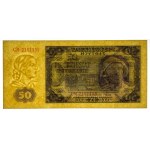 50 złotych 1948 - seria CM - PMG 66 EPQ - wyśmienity egzemplarz, rzadsza seria