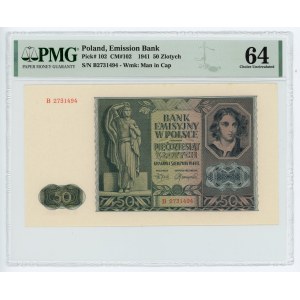 50 złotych 1941 - seria B - PMG 64