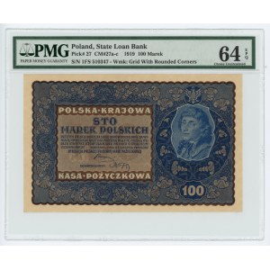100 marek polskich 1919 - IF Serja S - PMG 64 EPQ
