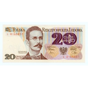 20 złotych 1982 - seria L - rzadsza seria