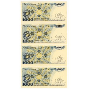 1.000 złotych 1982 - seria ED - zestaw 4 sztuk