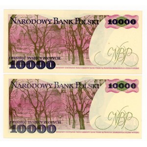 10.000 złotych 1987 - seria R oraz B - zestaw 2 sztuk
