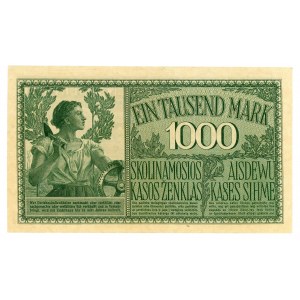 KOWNO - 1 000 marek 1918 - seria A - numeracja siedmiocyfrowa rzadszy