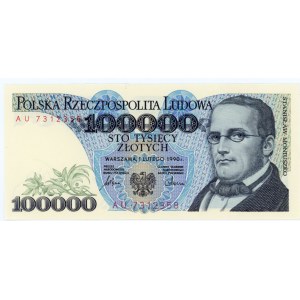 100.000 złotych 1990 - seria AU