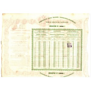 Obligacja - Towarzystwo drogi żelaznej Warszawsko-Wiedeńskiej 500 franków = 125 rubli srebrem 1860