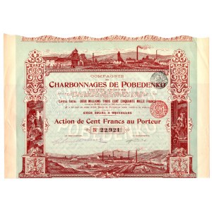 ROSJA - Charbonnages de Pobendenko - 500 franków 1908