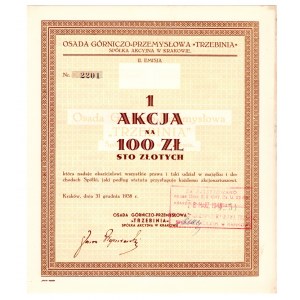 Osada Górniczo-Przemysłowa TRZEBINIA S.A. w Krakowie - Em.2, 100 zł 1938