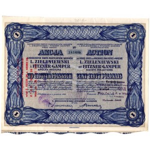 Zjednoczone Fabryki Maszyn, Kotłów i Wagonów L.Zieleniewski i Fitzner-Gamper S.A. - 100 złotych 1928 Kraków