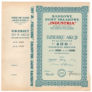 Bankowe Domy Składowe Industria - 10 x 40 złotych 1927